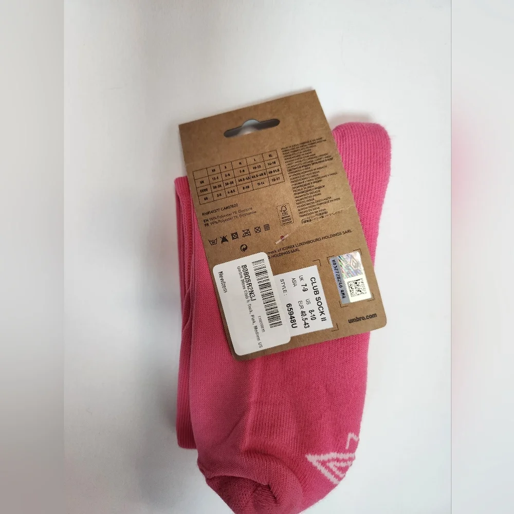 Umbro soccer socks 8-10 adults‎ NWT pink